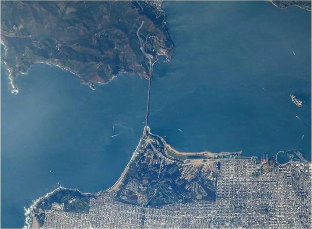 ponte Golden Gate vista do espaço